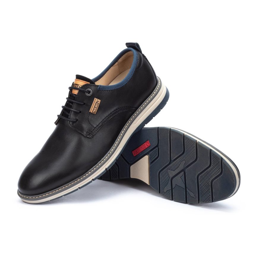 Men's Pikolinos CANET Lace Up Shoes Black | NZ AQ98203